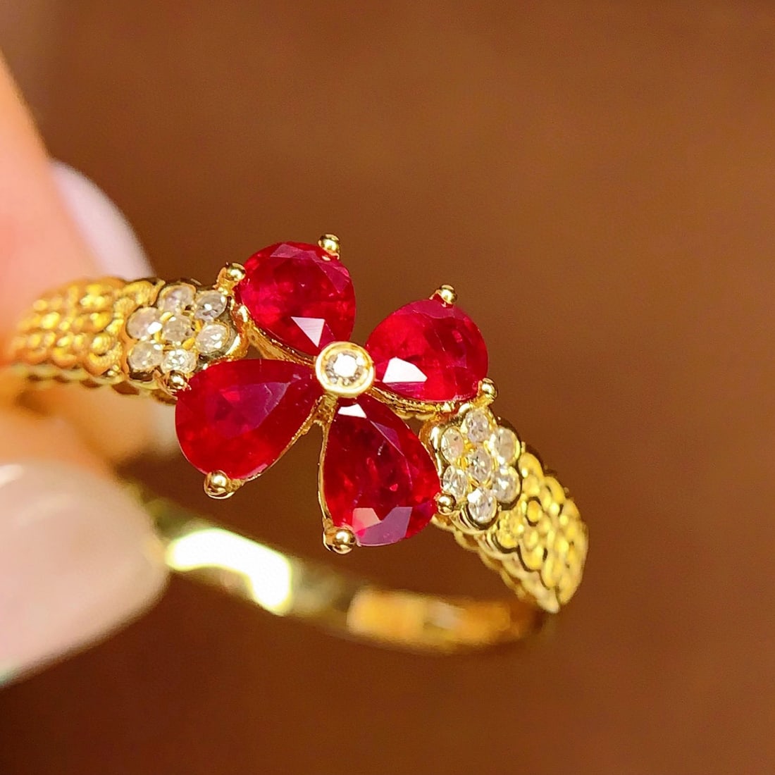 14k Gold 1 Ct Natural Ruby & Diamond Ring - 3