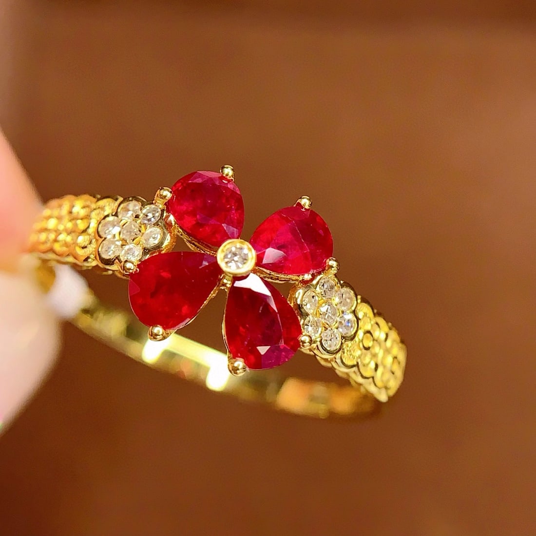 14k Gold 1 Ct Natural Ruby & Diamond Ring - 5
