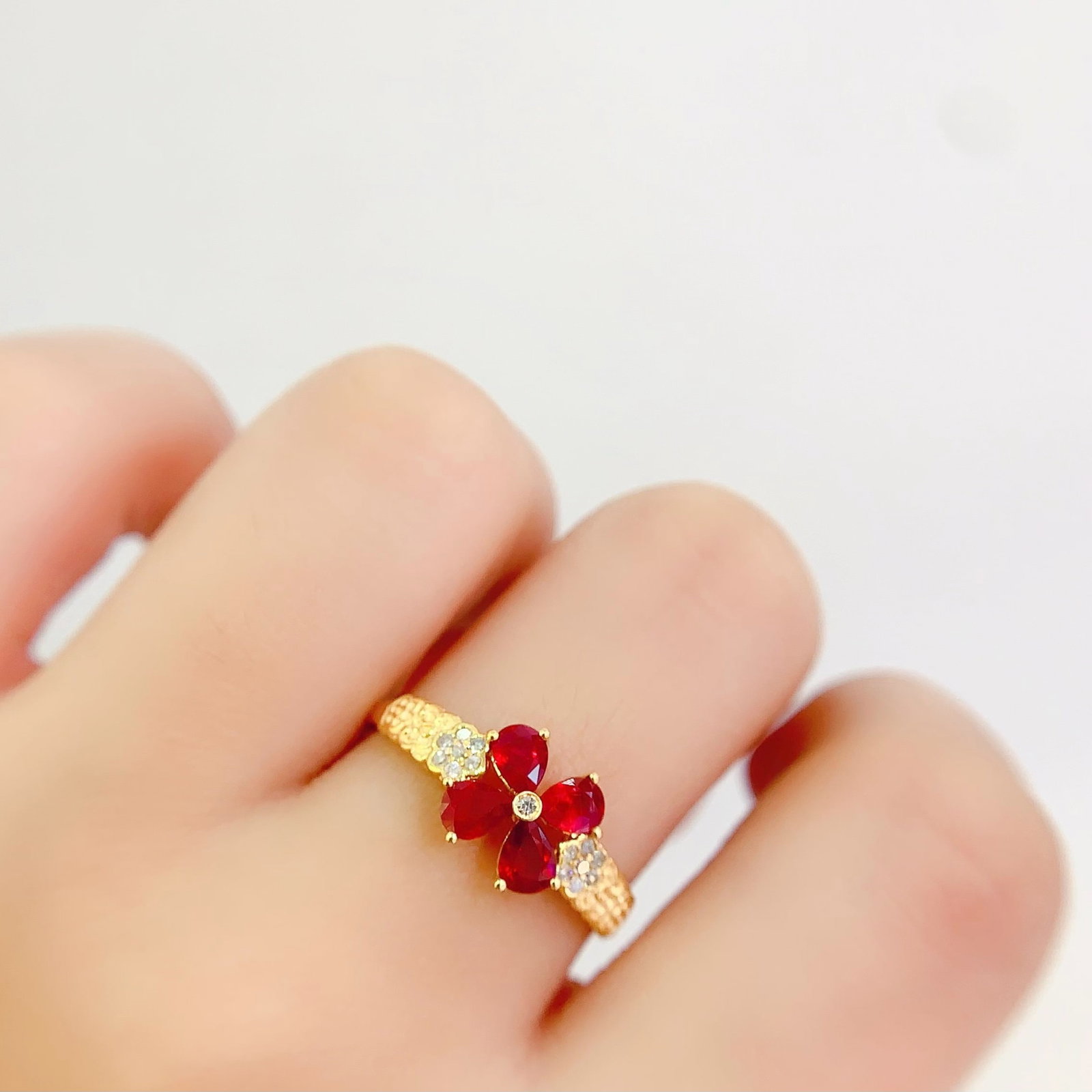 14k Gold 1 Ct Natural Ruby & Diamond Ring - 6