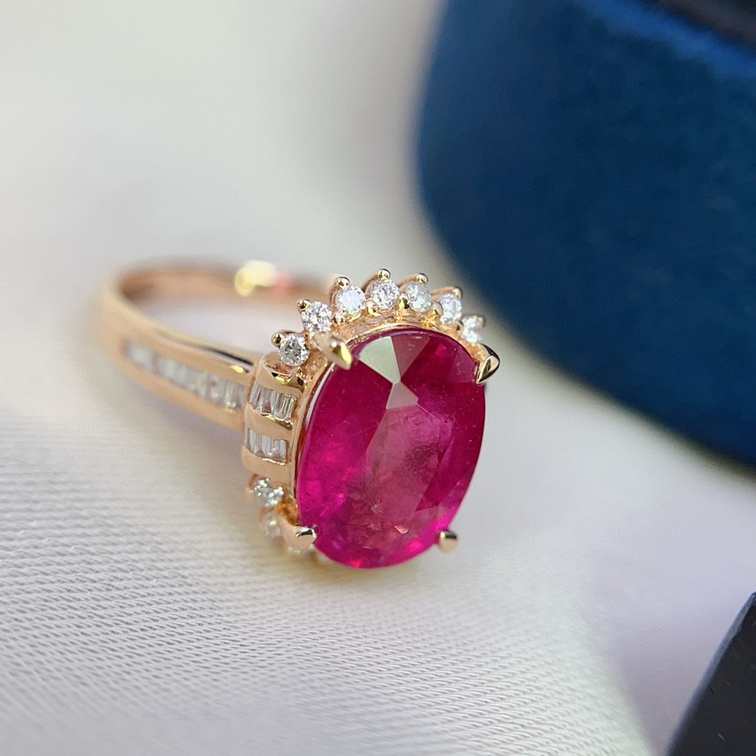 14k Gold 2.50 Ct Natural Tourmaline & Diamond Ring - 2