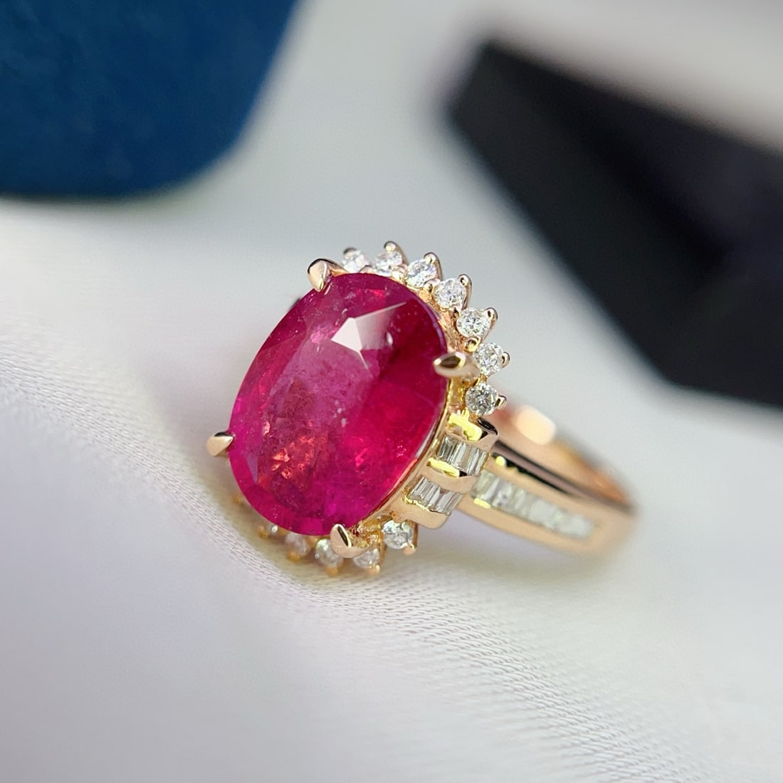 14k Gold 2.50 Ct Natural Tourmaline & Diamond Ring - 5