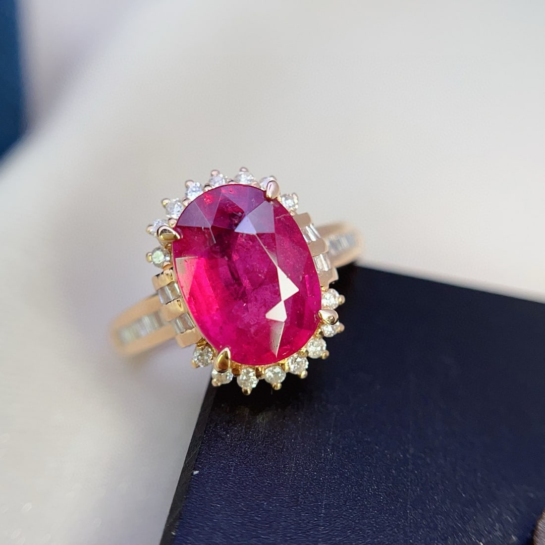14k Gold 2.50 Ct Natural Tourmaline & Diamond Ring - 6