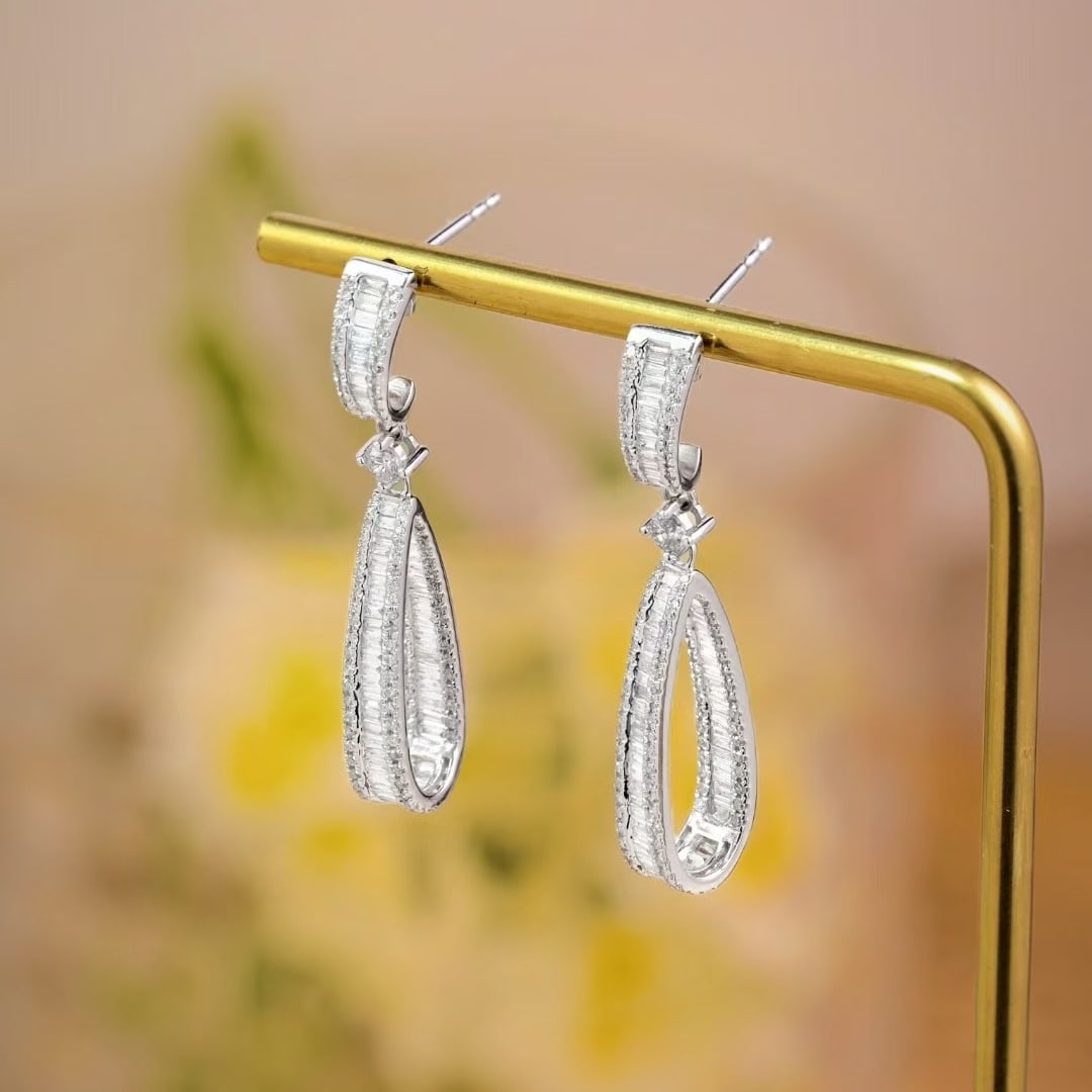 14k Gold 1.8 Ct Natural H Diamond Earrings - 3