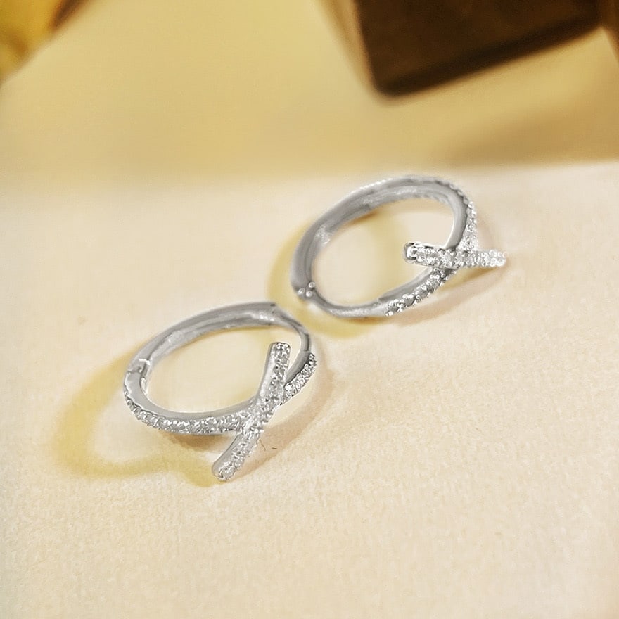 14k Gold 0.2 Ct Natural H Diamond Earrings - 2