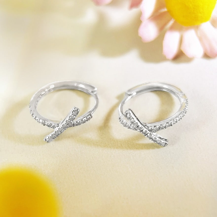 14k Gold 0.2 Ct Natural H Diamond Earrings - 3
