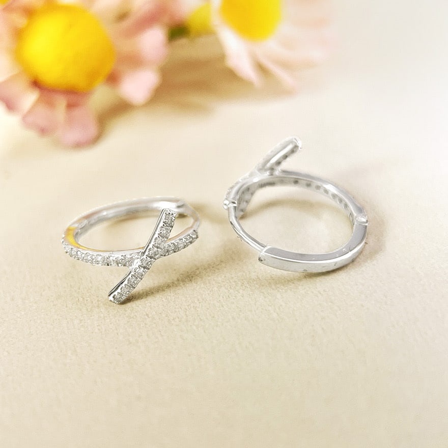 14k Gold 0.2 Ct Natural H Diamond Earrings - 4