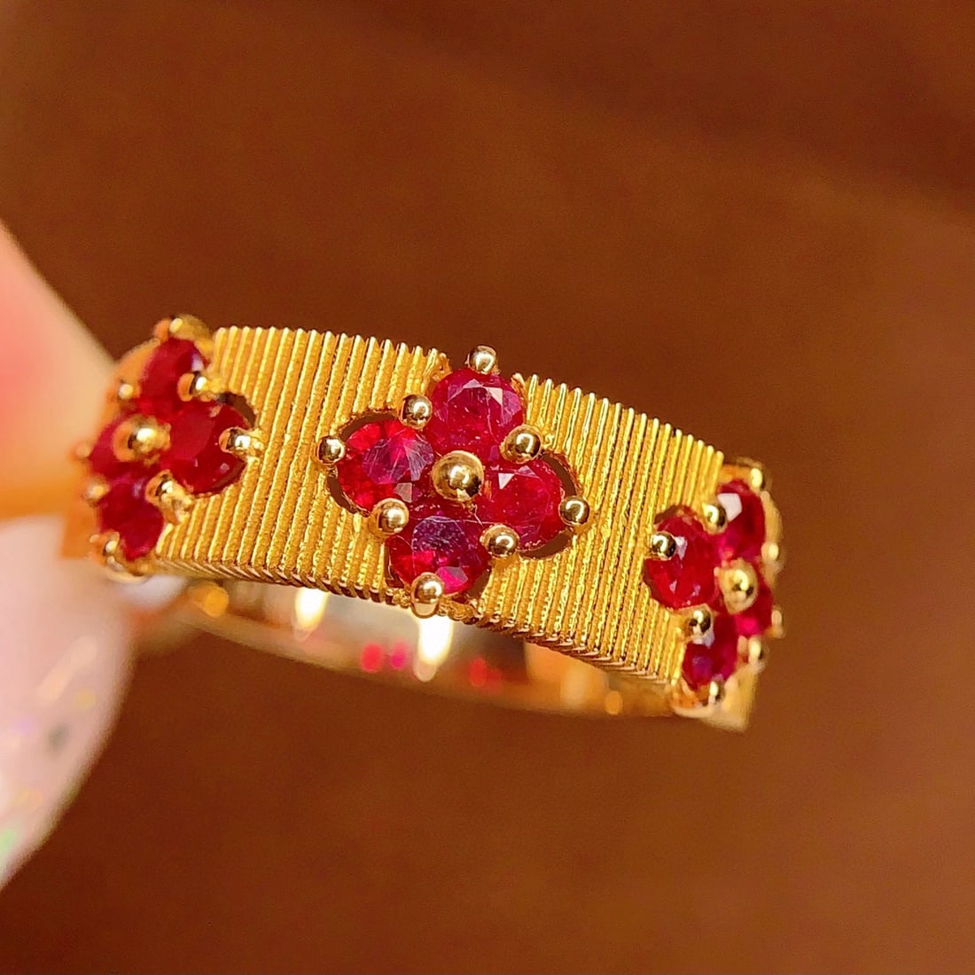 14k Gold 1.2 Ct Natural Ruby Ring - 6