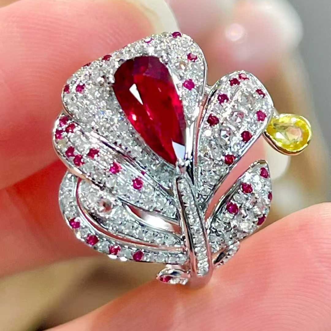 14k Gold 1.06 Ct Natural Ruby & Diamond Ring - 2