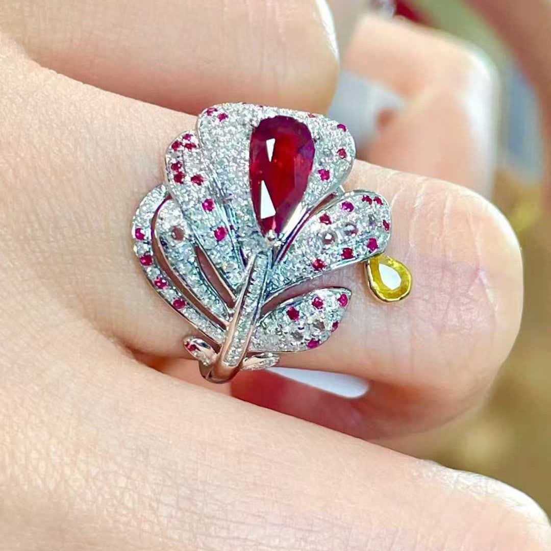 14k Gold 1.06 Ct Natural Ruby & Diamond Ring - 3