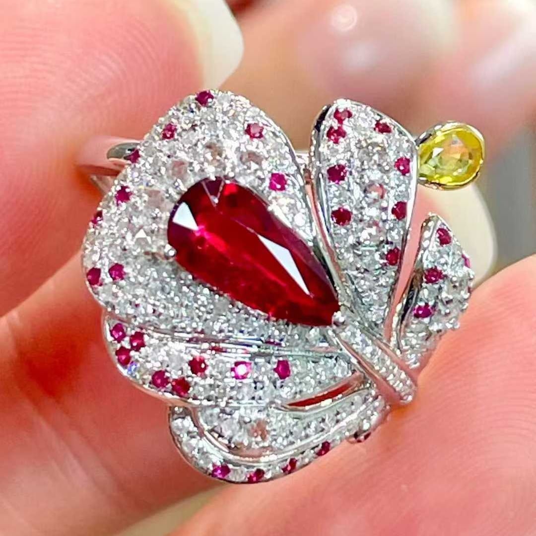14k Gold 1.06 Ct Natural Ruby & Diamond Ring - 4
