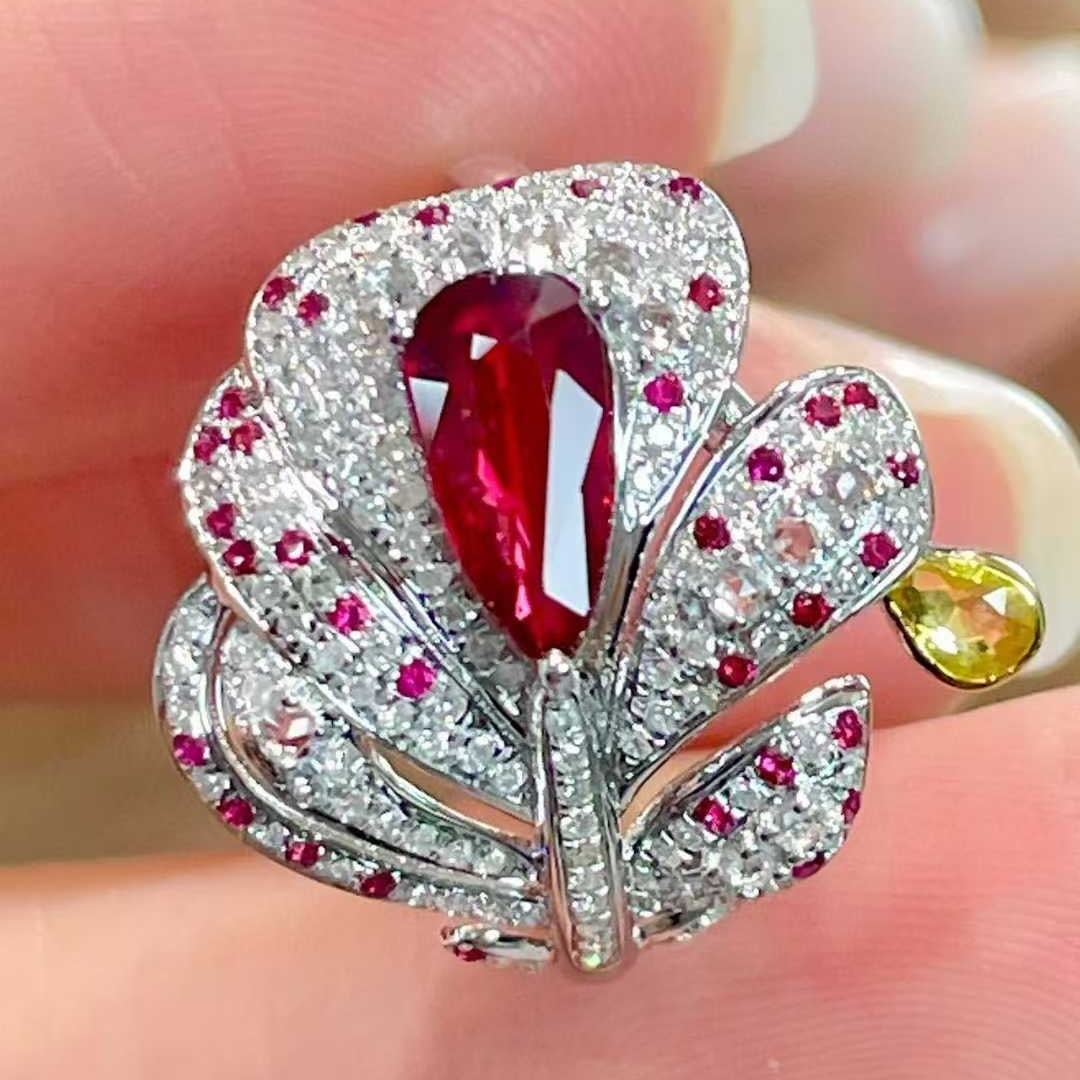 14k Gold 1.06 Ct Natural Ruby & Diamond Ring - 5