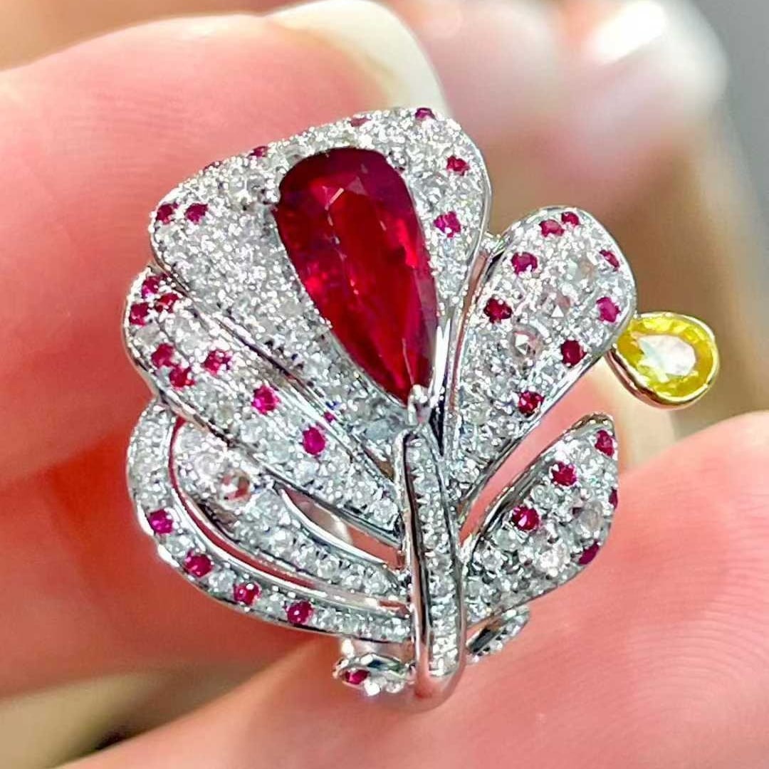 14k Gold 1.06 Ct Natural Ruby & Diamond Ring - 6