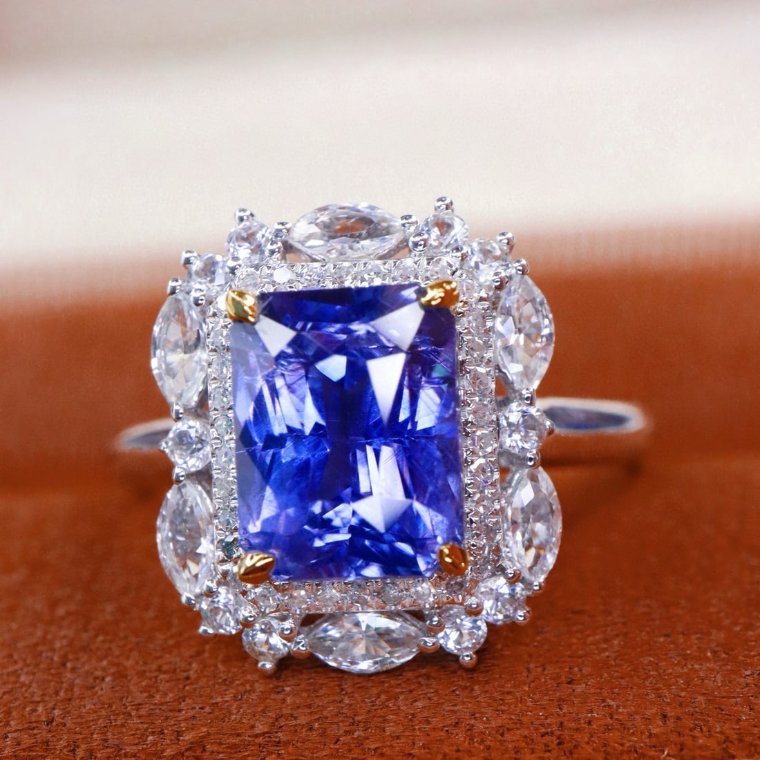 14k Gold 1.43 Ctw Natural Sapphire & Diamond Ring - 3