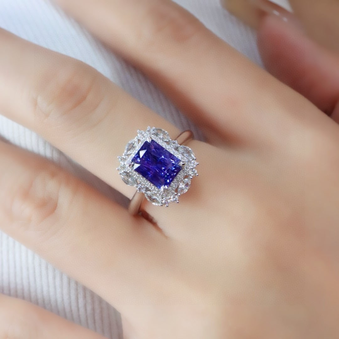14k Gold 1.43 Ctw Natural Sapphire & Diamond Ring - 4