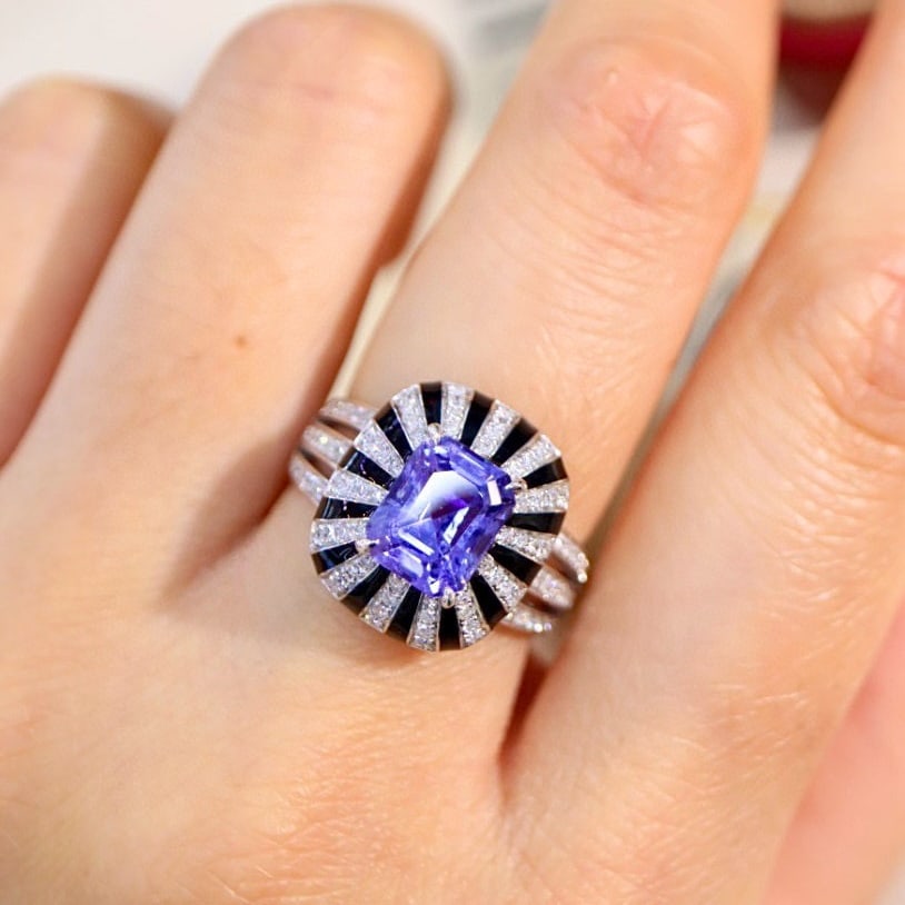 14k Gold 3.08 Ctw Natural Sapphire & Diamond Ring - 2