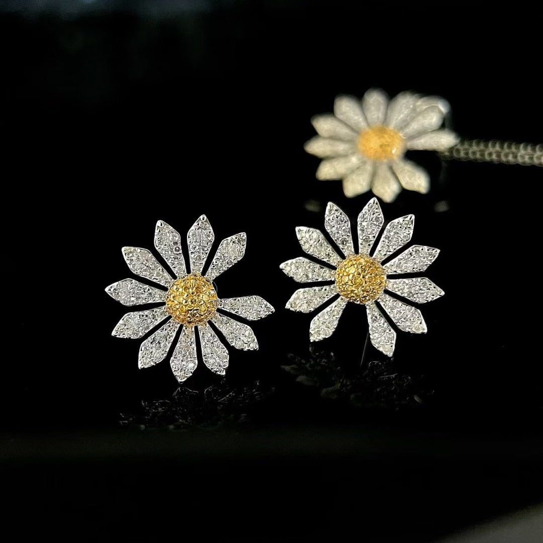 14k Gold 1.24 Ctw Natural Color Diamond Jewelry Set - 2