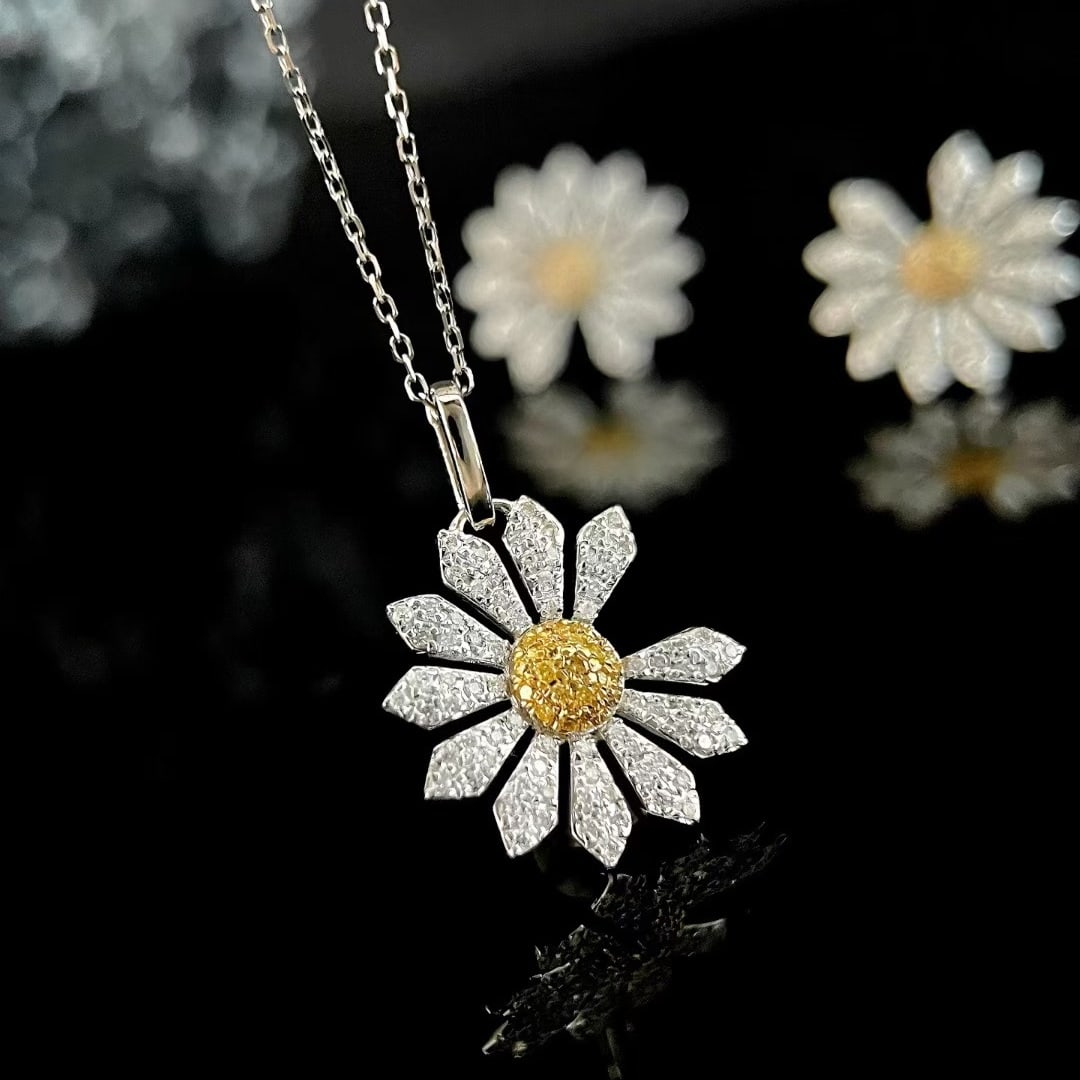 14k Gold 1.24 Ctw Natural Color Diamond Jewelry Set - 3