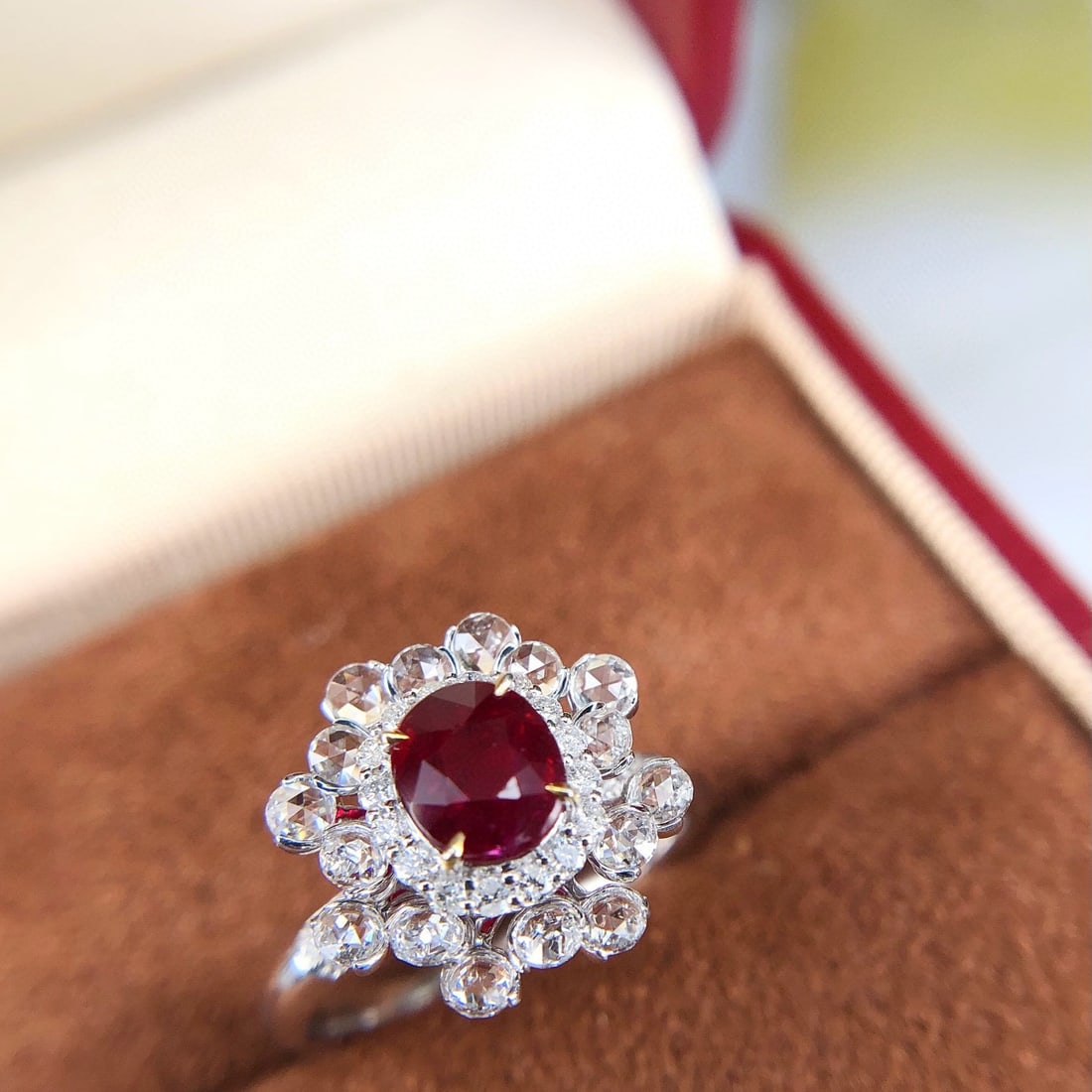 14k Gold 1.49 Ctw Natural Ruby & Diamond Ring - 2