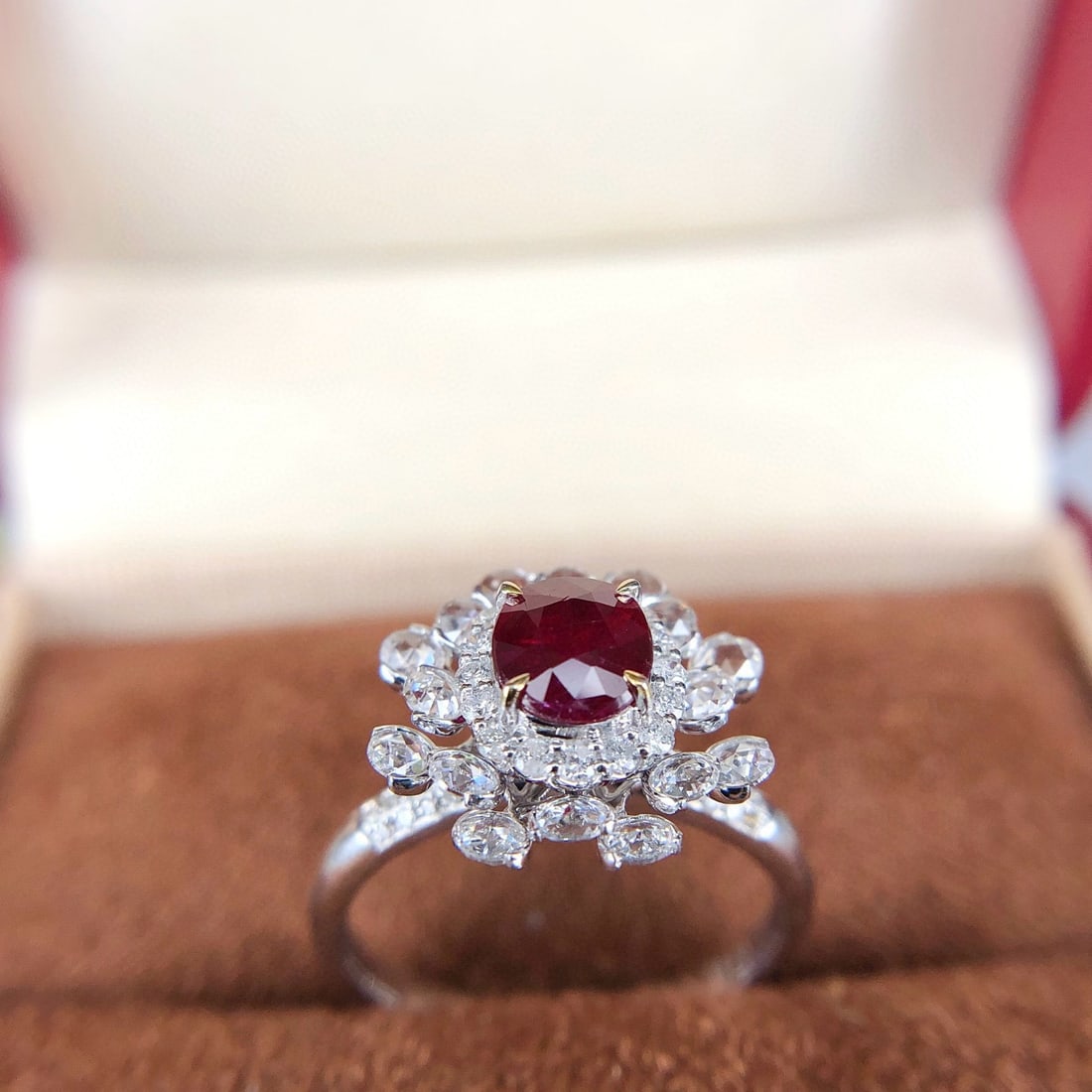14k Gold 1.49 Ctw Natural Ruby & Diamond Ring - 3