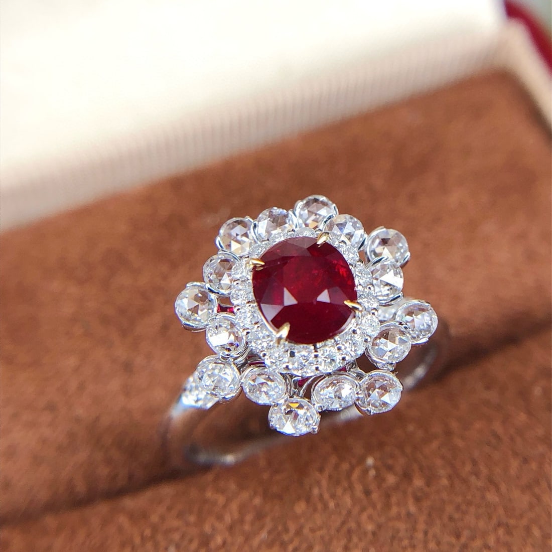 14k Gold 1.49 Ctw Natural Ruby & Diamond Ring - 5