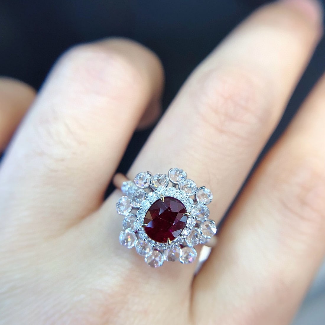14k Gold 1.49 Ctw Natural Ruby & Diamond Ring - 6