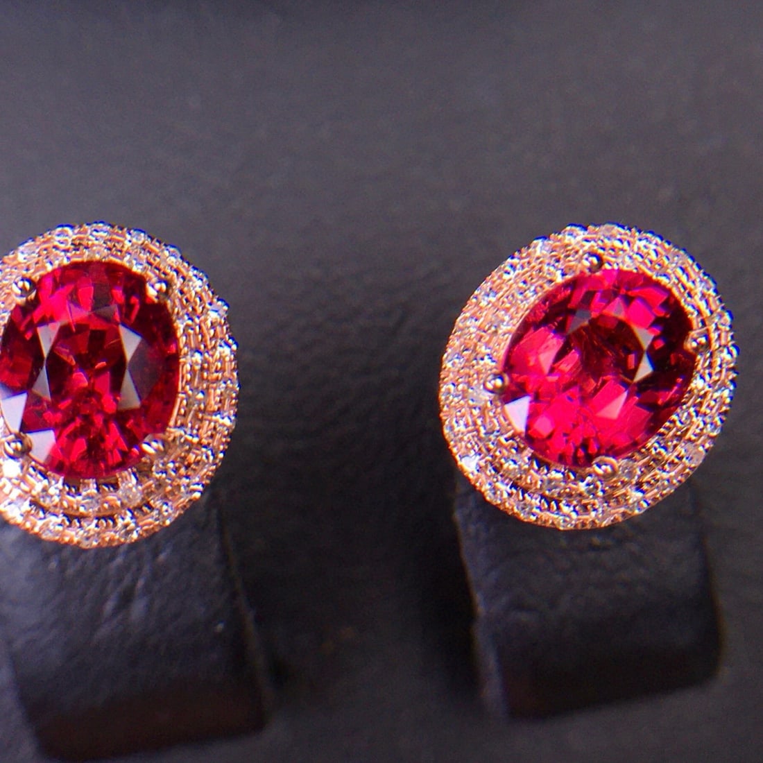 14k Gold 2.01 Ct Natural Tourmaline & Diamond Earrings - 2