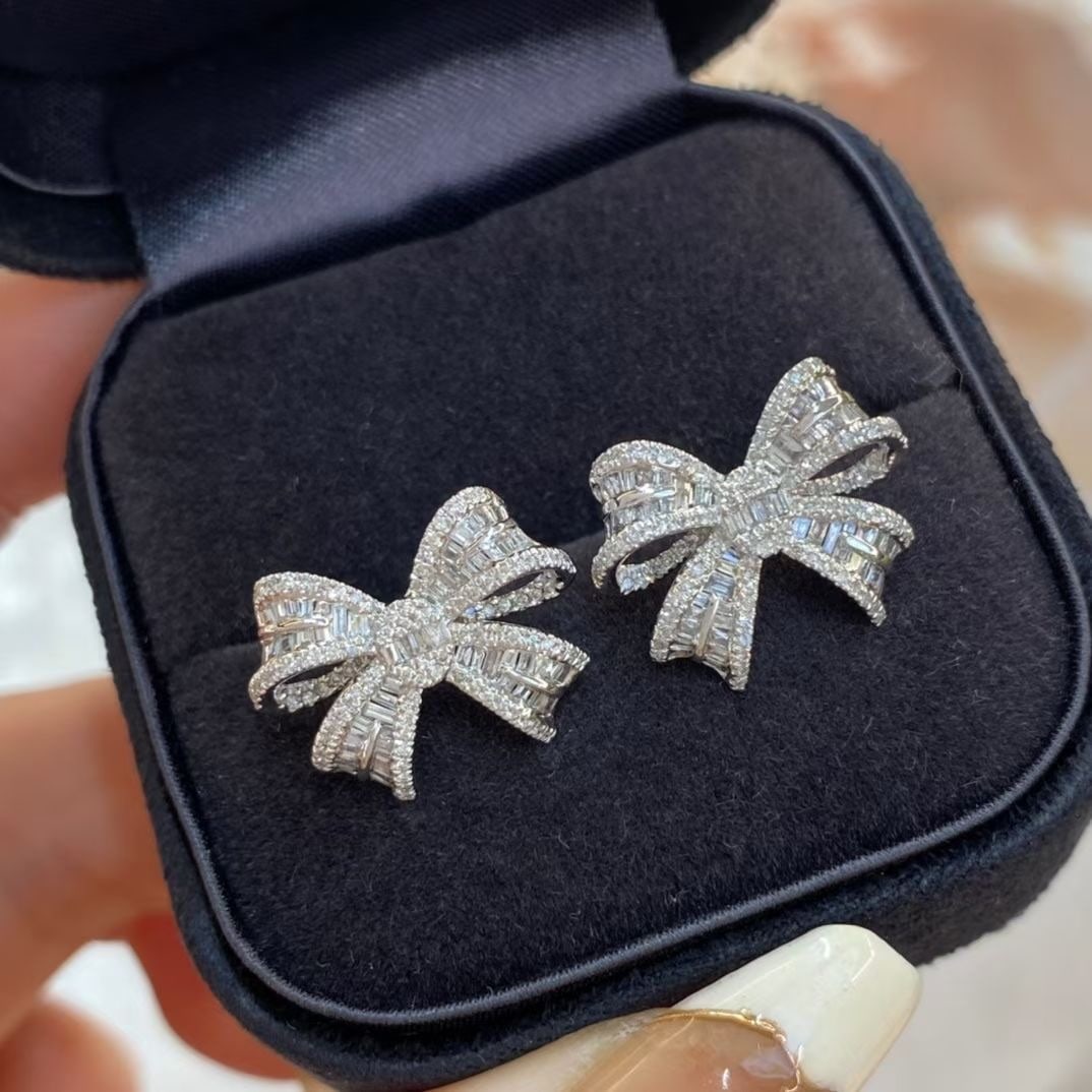 14k Gold 1 Ct Natural H Diamond Earrings - 3