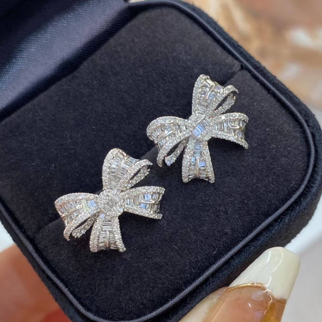 14k Gold 1 Ct Natural H Diamond Earrings - 4