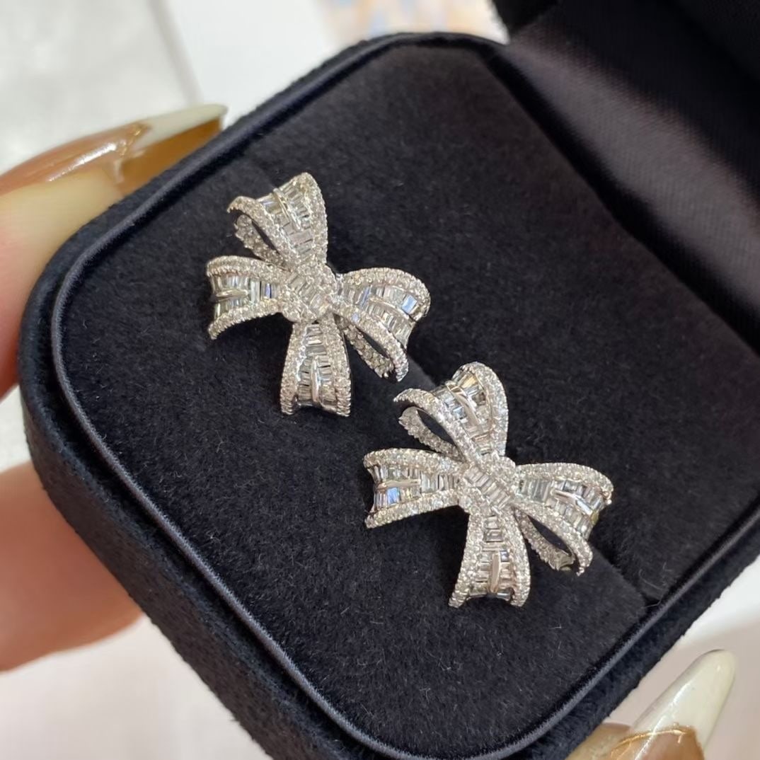 14k Gold 1 Ct Natural H Diamond Earrings - 5