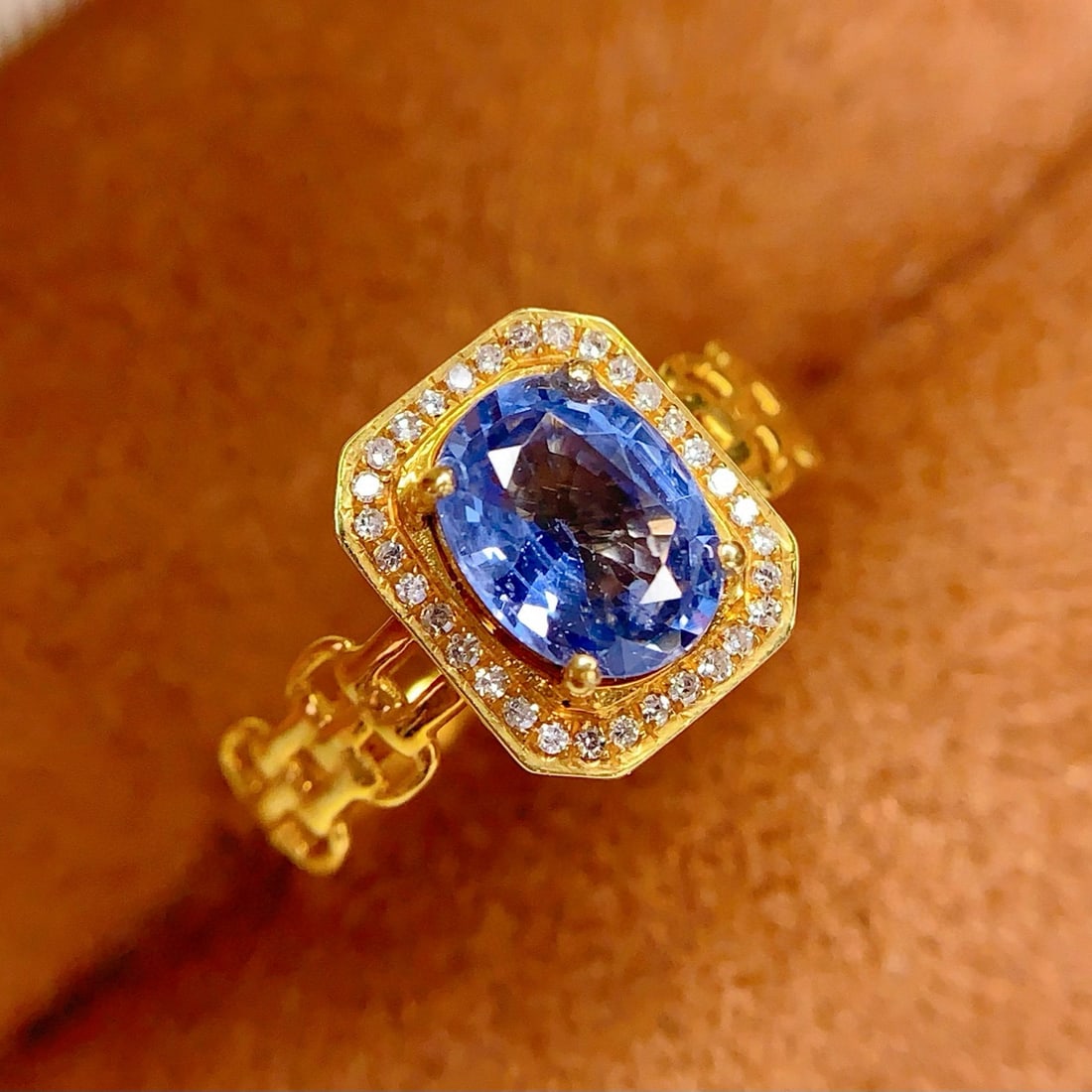 14k Gold 1.4 Ct Natural Sapphire & Diamond Ring - 2