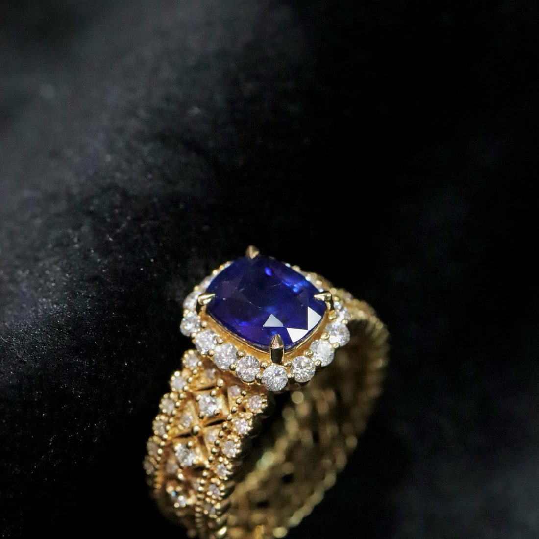 14k Gold 2.65 Ctw Natural Sapphire & Diamond Ring - 5