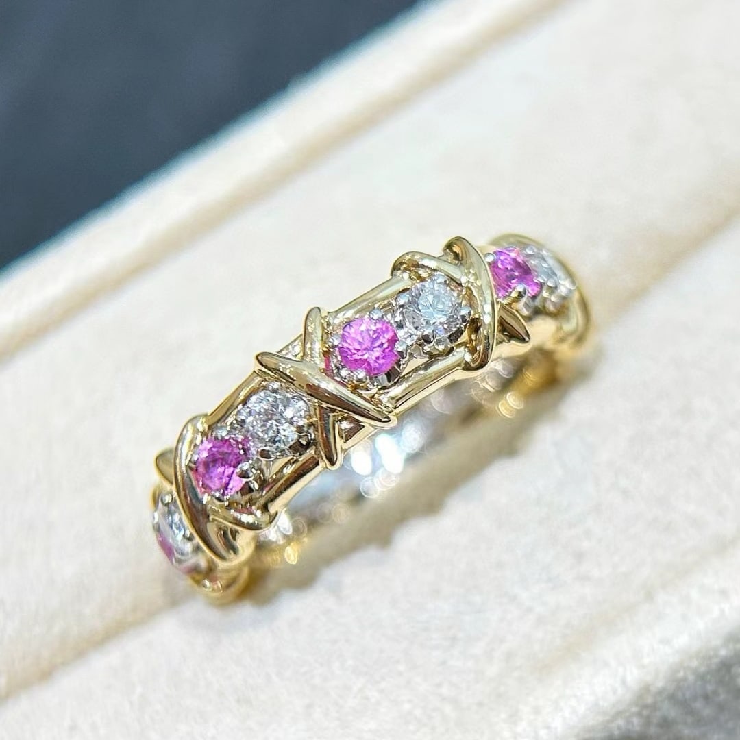 14k Gold 1.46 Ctw Natural Sapphire & Diamond Ring - 4