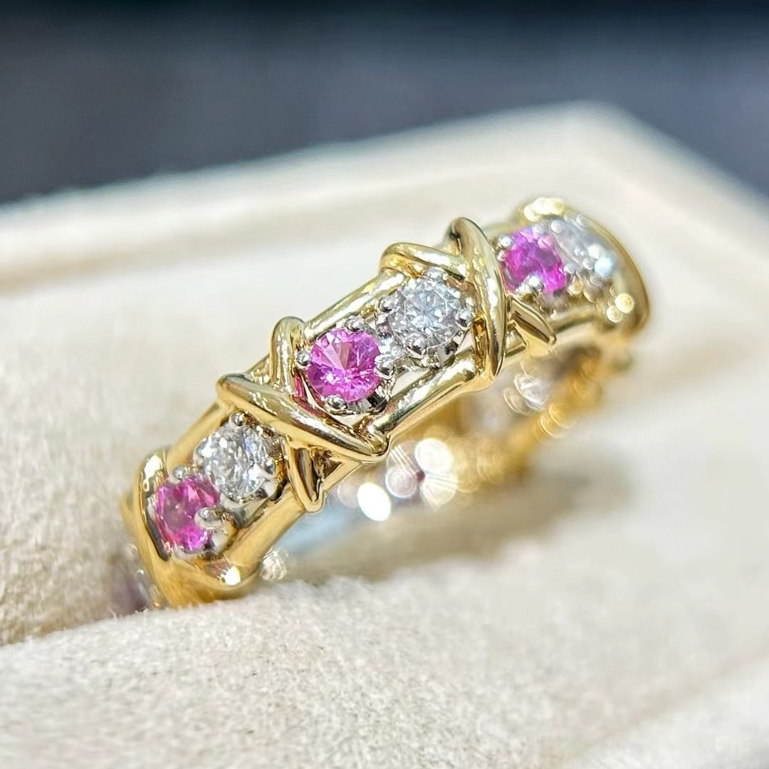 14k Gold 1.46 Ctw Natural Sapphire & Diamond Ring - 5