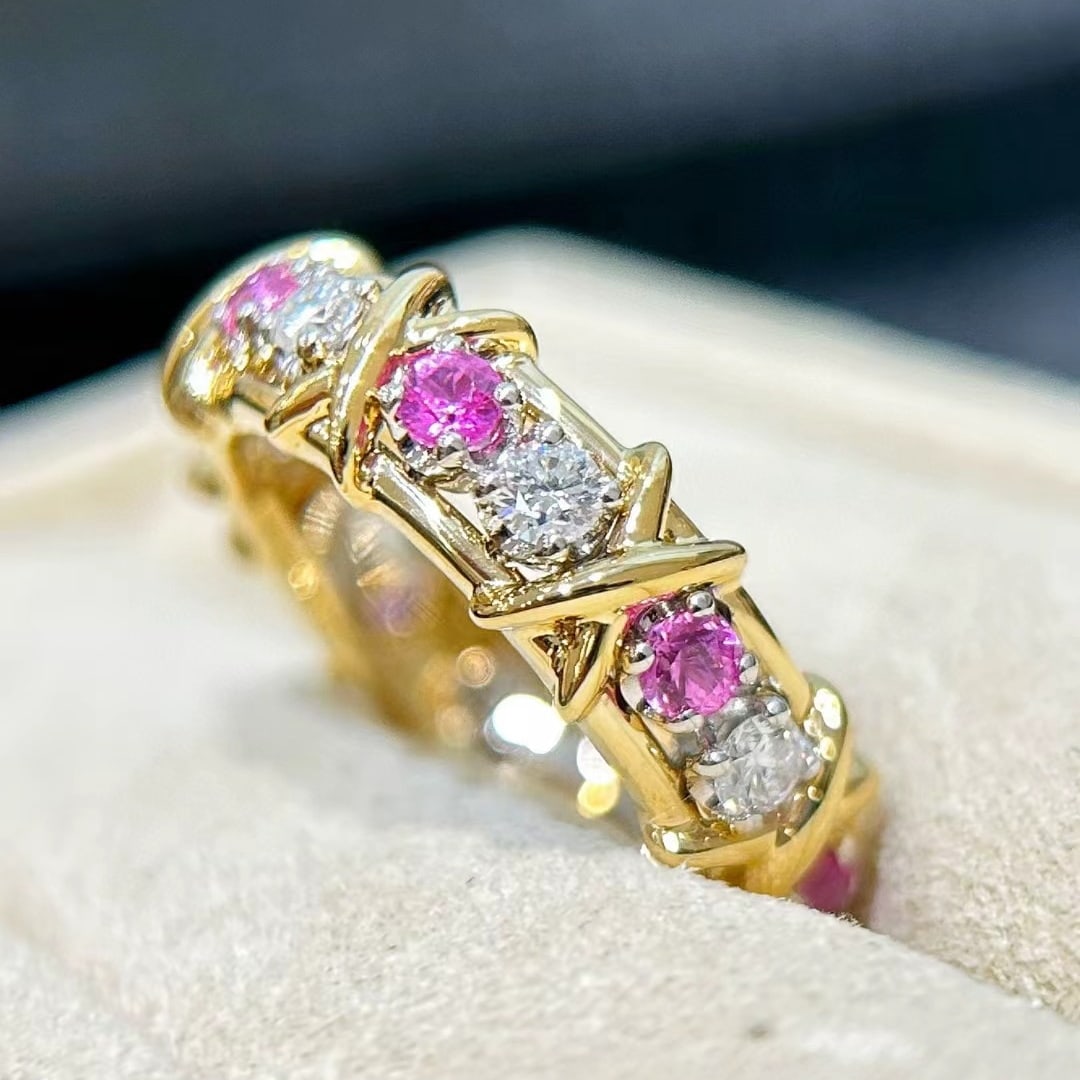 14k Gold 1.46 Ctw Natural Sapphire & Diamond Ring - 7