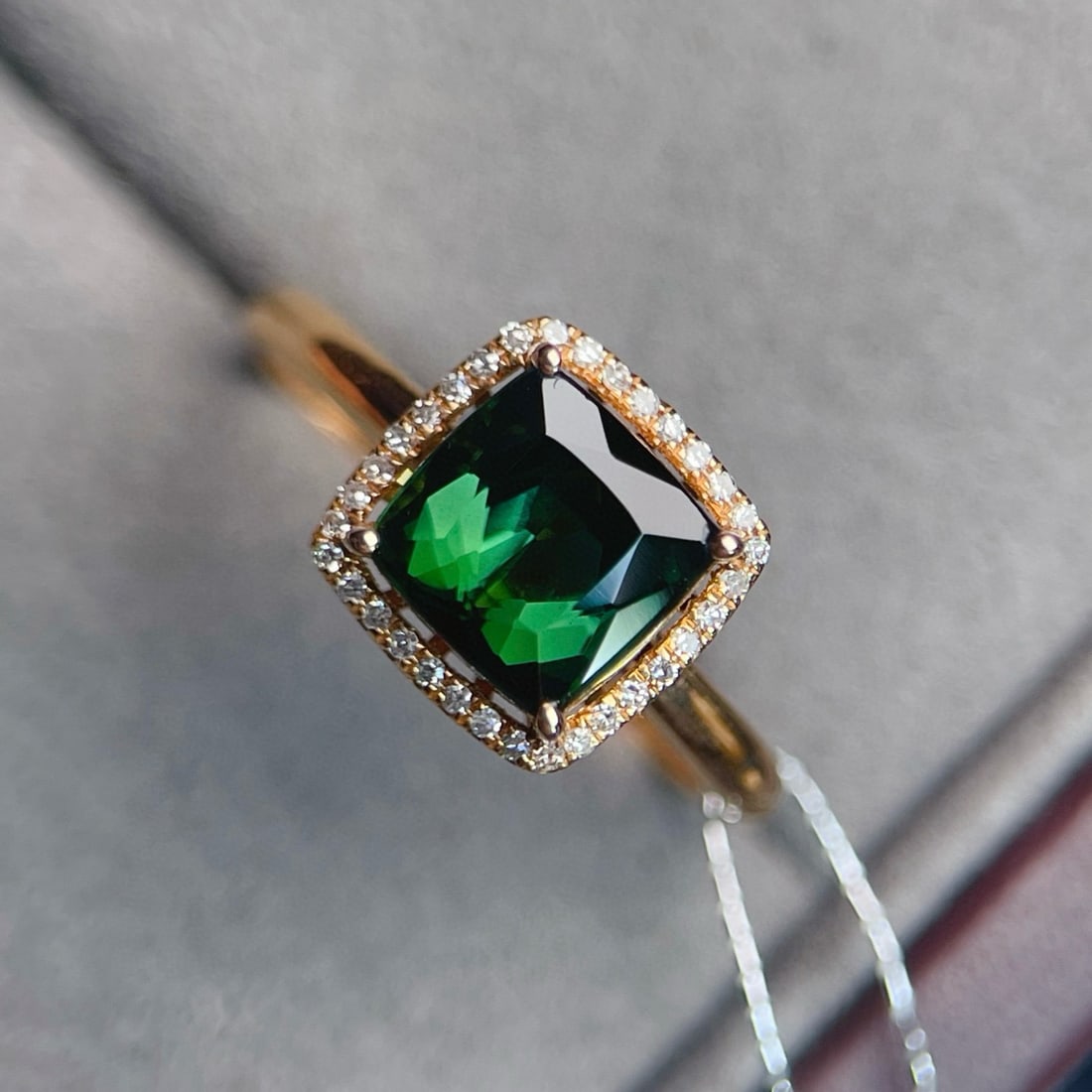 14k Gold 2.00 Ctw Natural Tourmaline & Diamond Ring - 2