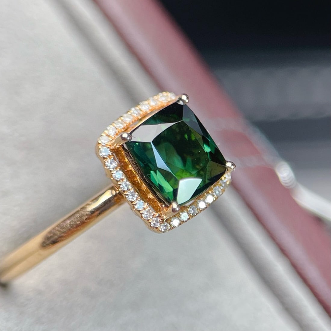 14k Gold 2.00 Ctw Natural Tourmaline & Diamond Ring - 3