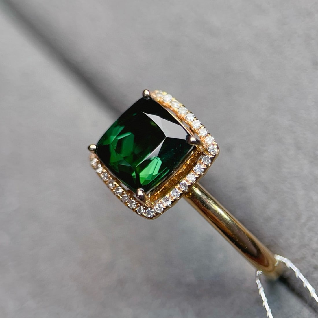 14k Gold 2.00 Ctw Natural Tourmaline & Diamond Ring - 4