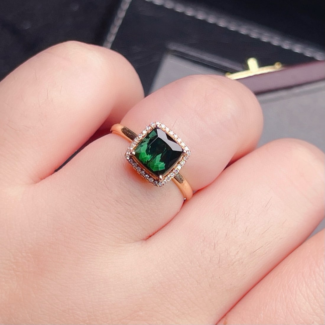 14k Gold 2.00 Ctw Natural Tourmaline & Diamond Ring - 5