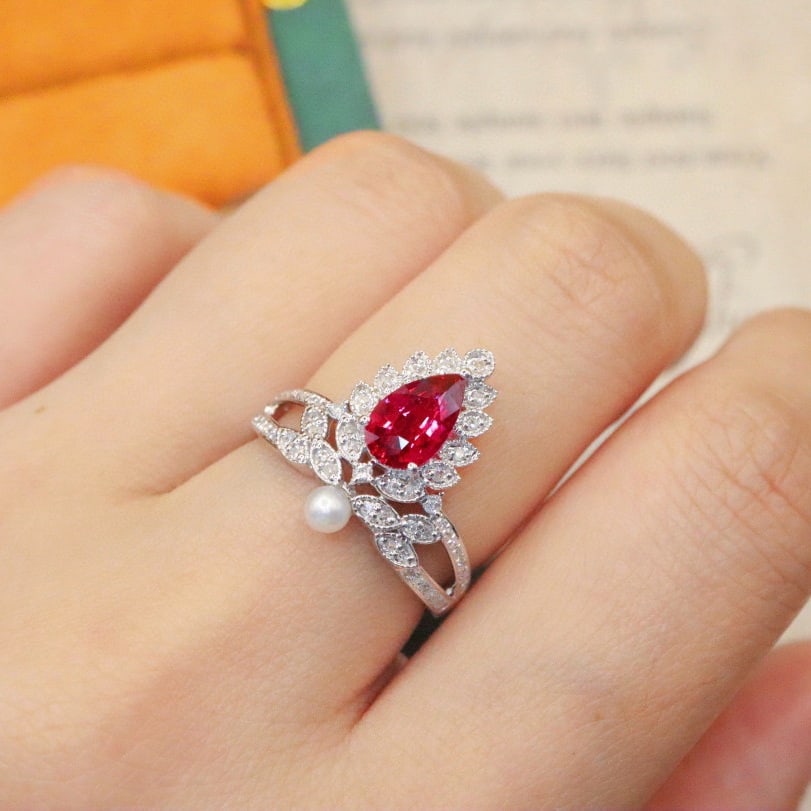 14k Gold 1.34 Ctw Natural Ruby & Diamond Ring - 4