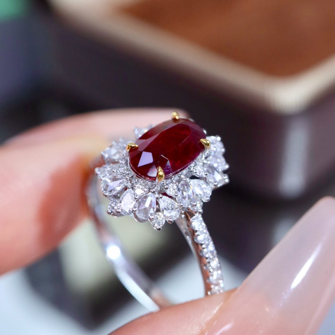14k Gold 1.74 Ctw Natural Ruby & Diamond Ring - 2