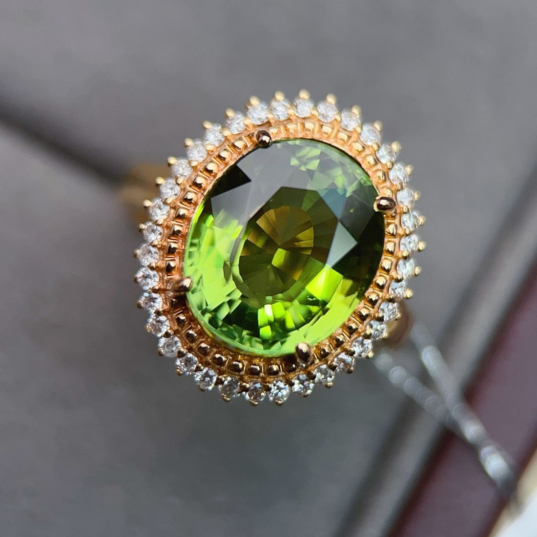 14k Gold 6.5 Ct Natural Tourmaline & Diamond Ring - 2