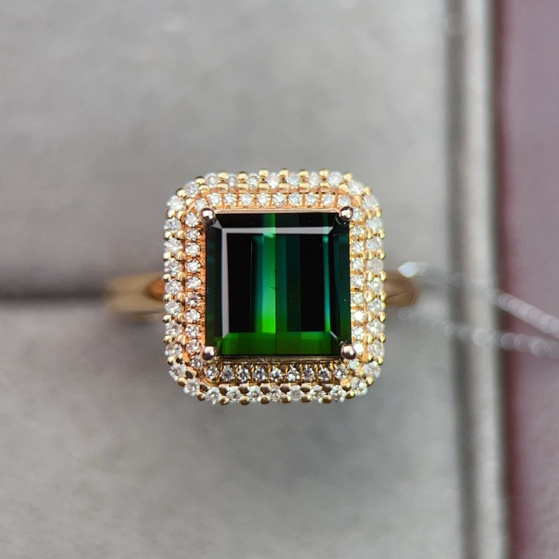 14k Gold 3.54 Ctw Natural Tourmaline & Diamond Ring - 2