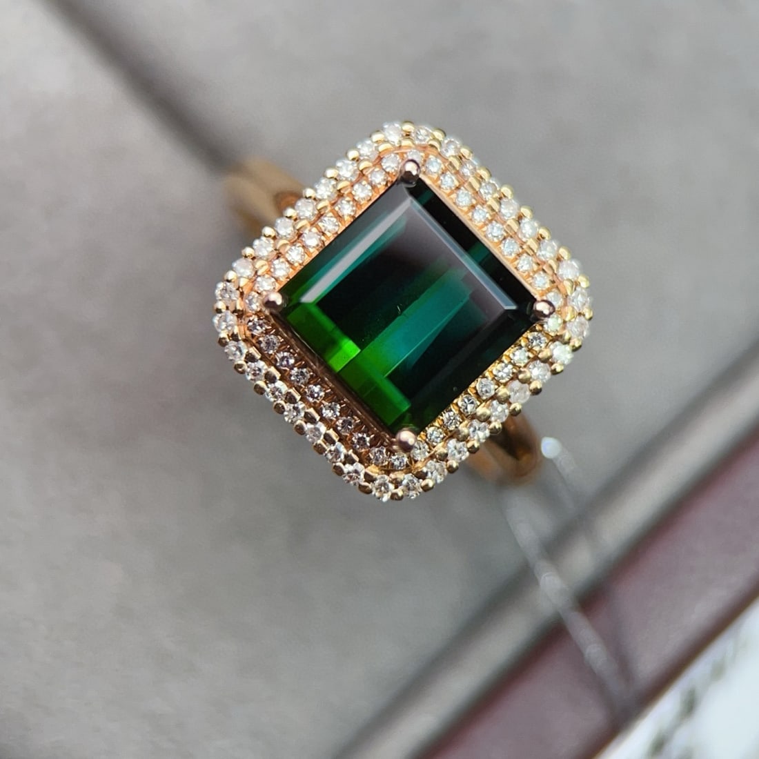 14k Gold 3.54 Ctw Natural Tourmaline & Diamond Ring - 4