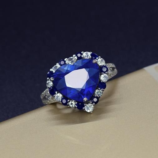 14k Gold 3.78 Ctw Natural Sapphire & Diamond Ring - 3