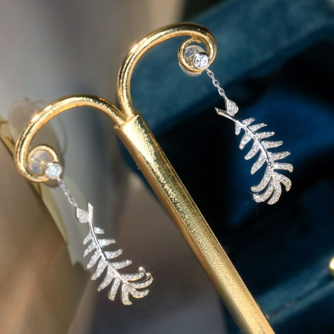 14k Gold 0.5 Ct Natural H Diamond Earrings - 2