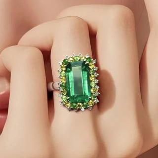 14k Gold 4.81 Ctw Natural Emerald & Diamond Ring - 4