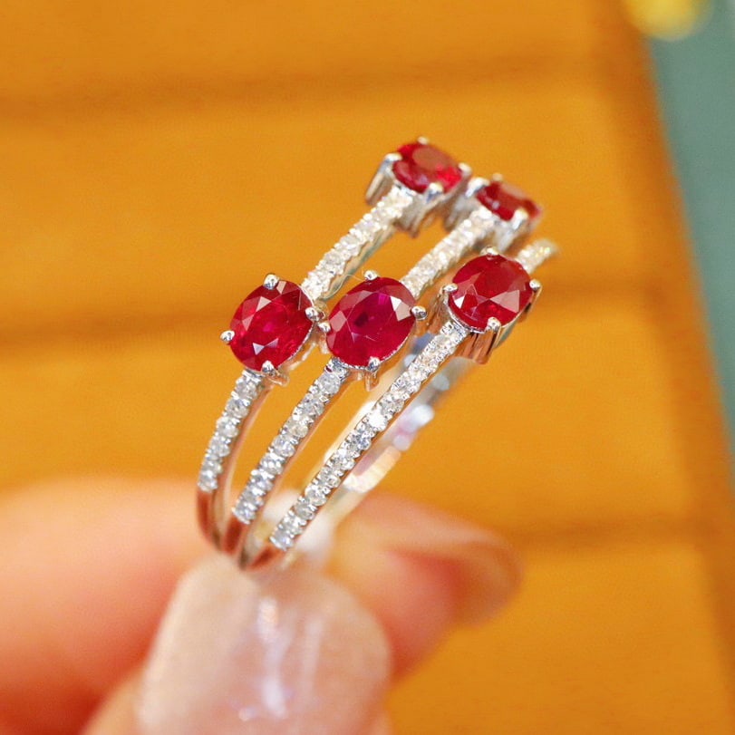 14k Gold 1.22 Ctw Natural Ruby & Diamond Ring - 3