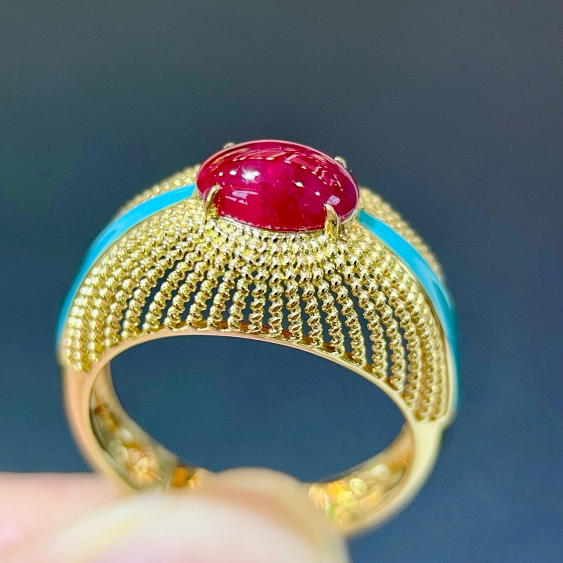 14k Gold 1.70 Ct Natural Ruby Ring - 5