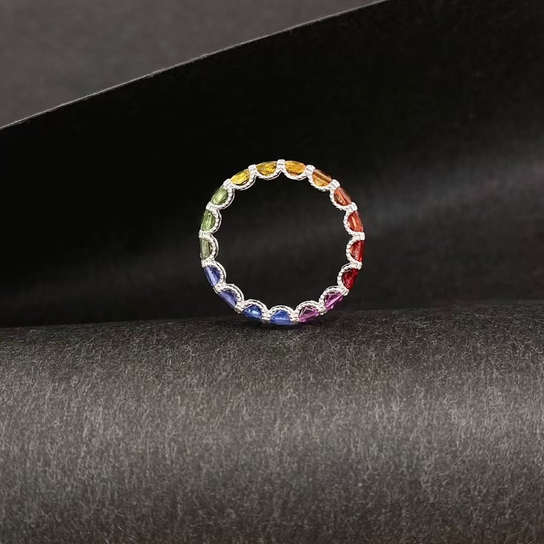 14k Gold 2.96 Ctw Natural Sapphire & Diamond Ring - 4