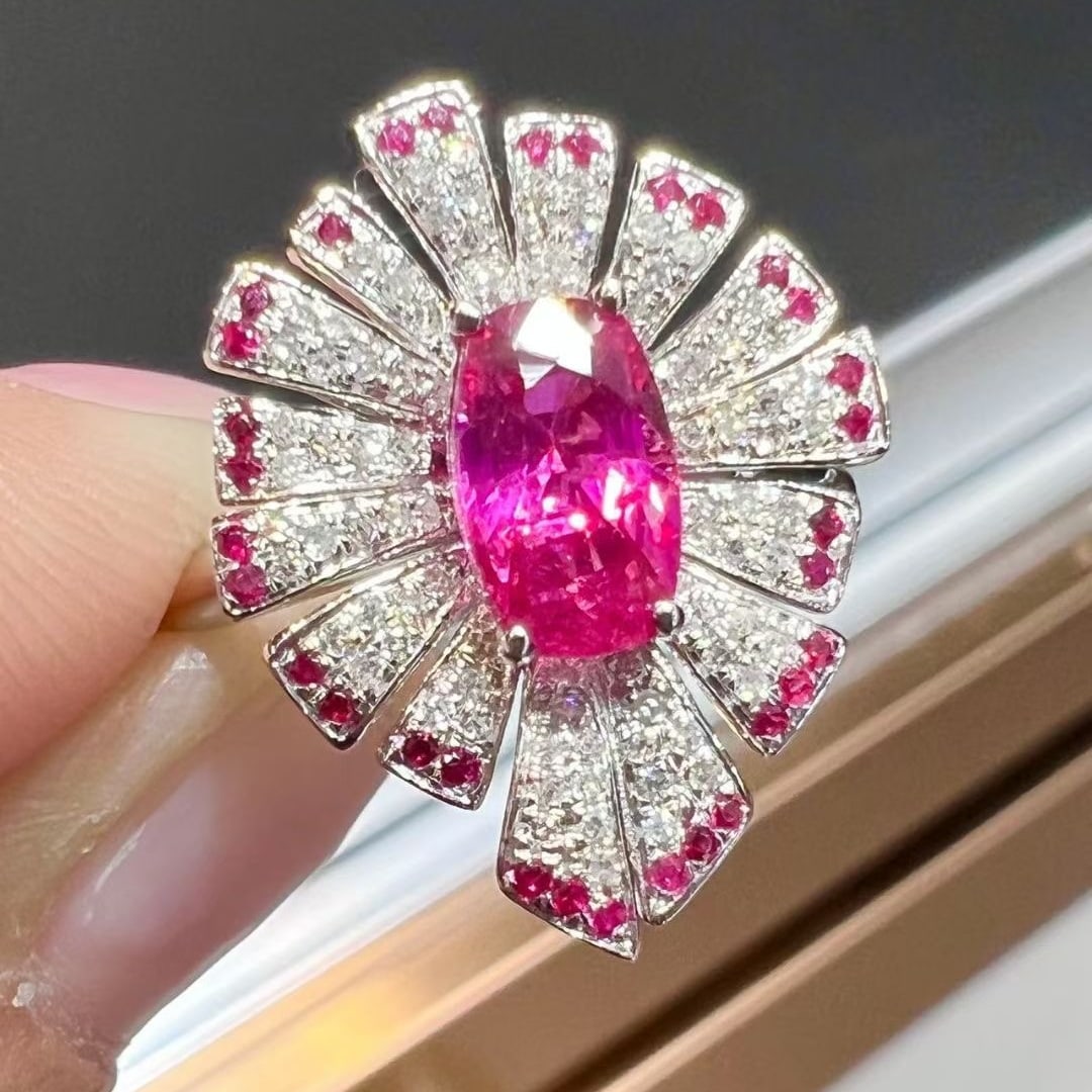 14k Gold 1.1 Ct Natural Ruby & Diamond Ring - 2